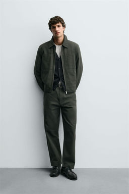 TEXTURED CANVAS TROUSERS