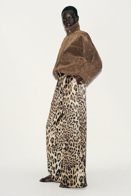 SATIN WIDE-LEG TROUSERS WITH BELT