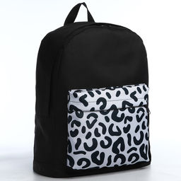 Рюкзак молодёжный Леопард, 33х13х37, отд на молнии, н/карман, чёрный - Nazamok фото 3