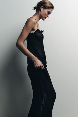 EMBROIDERED FLORAL GEORGETTE SKIRT - Zara фото 2