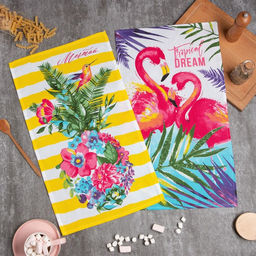 Набор кухонных полотенец Доляна Цветочное настроение, 35х60см-2шт, 100% хлопок