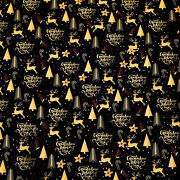 Бумага упаковочная новогодняя глянцевая «Олени на золотом»,1 лист, 70×100 см