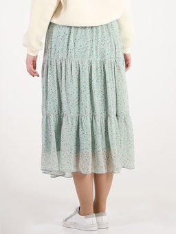 Юбка мятного цвета ярусная шифоновая - Almond фото 4