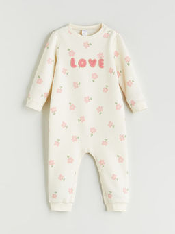 Bisiklet Yaka ?i?ekli K?z Bebek Tulum