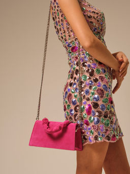 Сумка замшевая Deboro 30715 розовый тюльпан