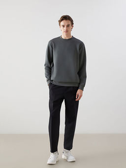 Bisiklet Yaka Uzun Kollu Erkek Sweatshirt