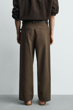 PANTAL?N WIDE FIT PLIEGUES / Marr?n chocolate - Zara фото 3