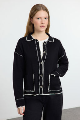 TRENDYOLMILLA Lacivert Renk Bloklu Polo Yaka Triko H?rka TWOAW25HI00218 фото 7