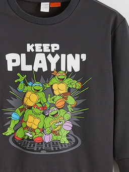 Bask?l? Erkek ?ocuk Sweatshirt