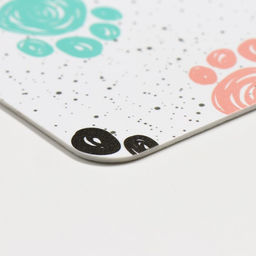 Коврик под миску Пижон с нескользящим основанием 43 х 28 см Лапки  фото 4