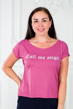 Футболка женская из вискозы Лирика брусника Call me angel - Амадэль фото 4