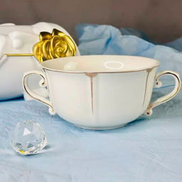 Бульонница 500 мл ЖЕМЧУГ в под.уп.(х24)Фарфор арт.102-035