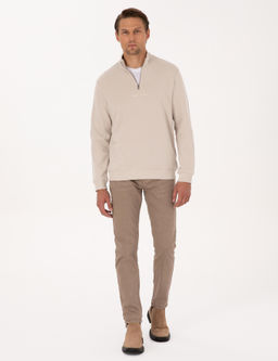 Bej Regular Fit Sweatshirt - Pierre cardin фото 4