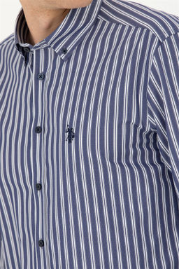 Мужская темно-синяя рубашка с длинным рукавом - U.s. polo assn фото 7