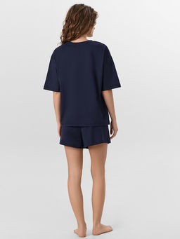 Комплект домашний женский синий с новогодним принтом - Mark formelle фото 3