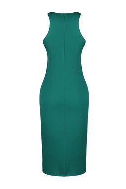 Zumrut Yesili Duz Kesim Bisiklet Yaka Midi Kalem Etek Dokuma Elbise TWOSS23EL00611 - Trendyolmilla фото 8