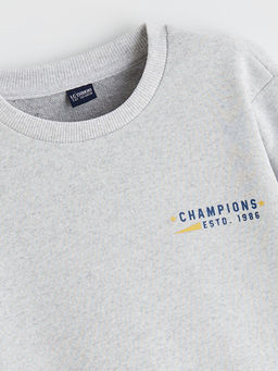 Bask?l? Erkek ?ocuk Sweatshirt