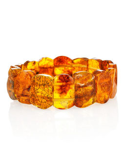 Браслет из цельного балтийского нешлифованного янтаря Помпеи
