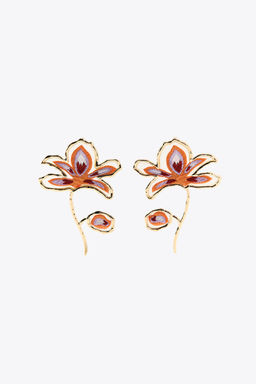 EMBROIDERED FLOWER EARRINGS