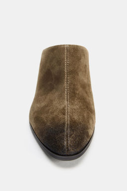DISTRESSED SPLIT SUEDE MULES - Zara фото 8