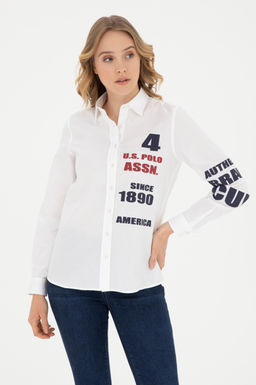 U. S. Polo Assn / Женская белая рубашка с длинным рукавом - U.s. polo assn фото 8