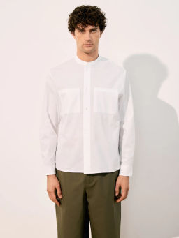 Рубашка с воротником-стойкой из льна ZR2605043011-1 / Zarina