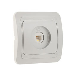 Розетка телефонная Luazon Lighting «Орион», скрытая, IP20, одноместная, серебристая