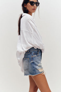 Z1975 RIPPED LOW-RISE SHORTS - Zara фото 5
