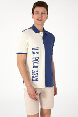 Футболка U.S. Polo Assn Regular Fit поло синяя из хлопка