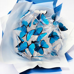Букет из бабочек, светящийся, голубой, набор для творчества, 35 шт.
