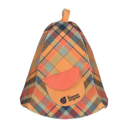 Шапка для бани и сауны "Клетка" с карманом "Банные штучки", войлок /10