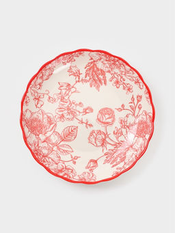 Тарелка Botanica, d=20.5 см, фарфор, белая, красная