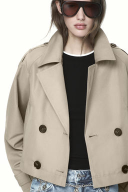 DOUBLE-BREASTED SHORT TRENCH COAT - Zara фото 2