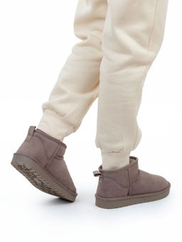 04-PF8300-4 GRAY/BEIGE Угги женские (натуральная замша, 100% шерсть)