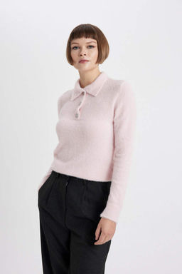 Свитер обычного кроя с воротником-поло - Defacto фото 4