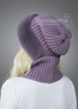 Шапка Ника норка трикотаж клевер