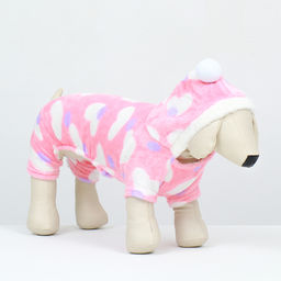 Комбинезон Любовь с капюшоном, размер S (ДС 25 см, ОГ 35 см, ОШ 25 см), розовый