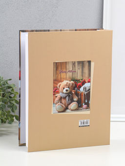 Фотоальбом на 200 фото 13х18 см "Медведь в шарфе, красные розы" в коробке 5,5х23,5х29,5 см   1096272