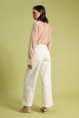 Beyaz Cep Detayl? Comfort Normal Bel Wide Leg Jeans TWOSS26JE00304 - Trendyolmilla фото 4