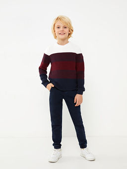 Bisiklet Yaka Renk Bloklu Uzun Kollu Erkek ?ocuk Triko Kazak - Waikiki фото 2