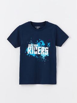 Bisiklet Yaka Bask?l? K?sa Kollu Erkek ?ocuk ?ortlu Pijama Tak?m? - Waikiki фото 2