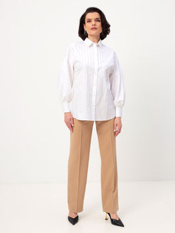 Блузка женская дл. рук. KATHARINA KROSS KK-B-006P-белый.ш/полоска  фото 3