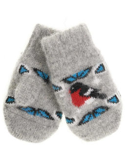 Варежки детские круговые Снегирь и орнамент, размер 11 0107-1