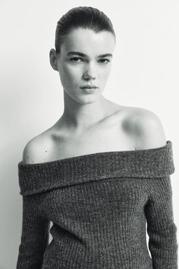 MAMA Vestido off-the-shoulder en punto de canale - H&m фото 2