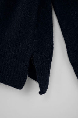 Lacivert More Sustainable Alpaka Yunu Kar?s?ml? Premium/Ozel Iplik Triko H?rka TWOAW26HI00000 - Trendyolmilla фото 7