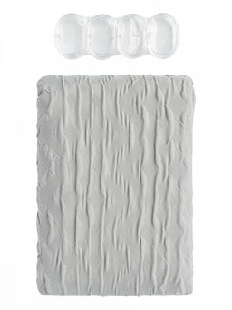 Шторка для ванной 200x200 светло-серый полиэстер - Denastia фото 3