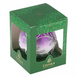 Елочная игрушка шар стеклянная Зимнее сияние д8,5см, ручная художественная роспись, цвета микс, подарочная упаковка (Россия) - Домашняя мода фото 7