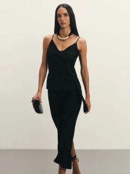 Топ из тенселя с декоративной деталью / Zarina  фото 2