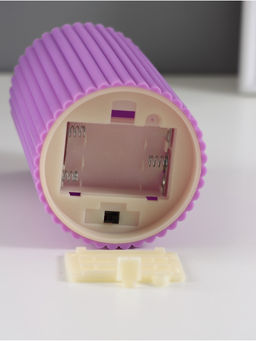 Светодиодная свеча, ночник LED RISALUX «Уют», 3×ААА, сиреневый, 7.5×7.5×12.5 см