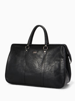 Сумка саквояж дорожная, на молнии, 48×18.5×30 см, чёрная